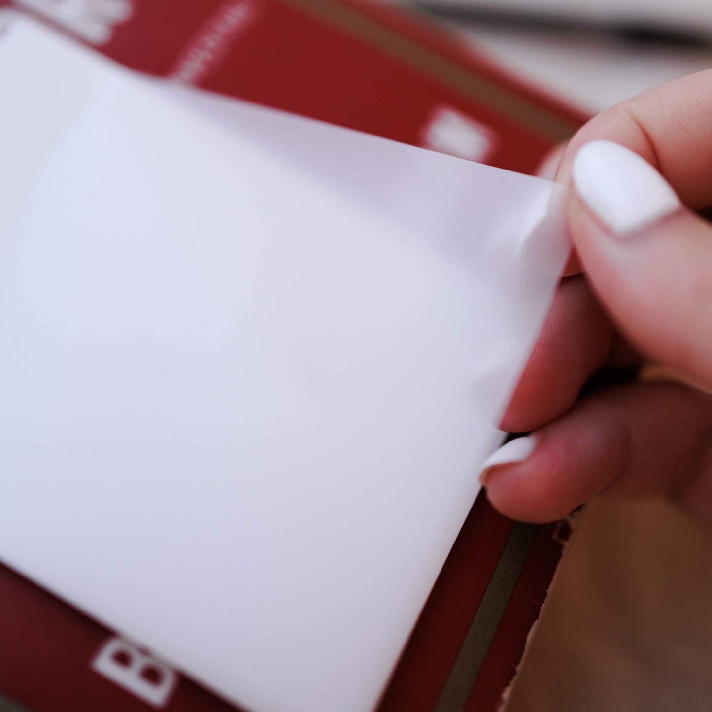 Transparent sticky notes for books – clear reusable sticky notes for annotating without covering text - detail side view