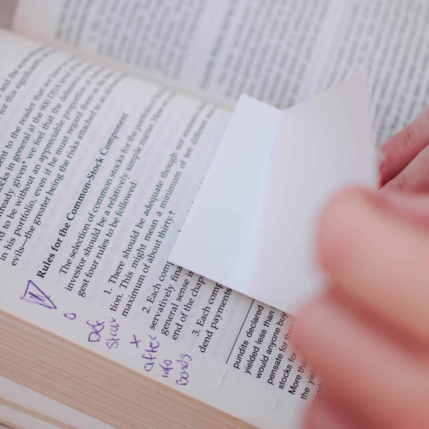 Transparent sticky notes for books – clear reusable sticky notes for annotating without covering text - using the product